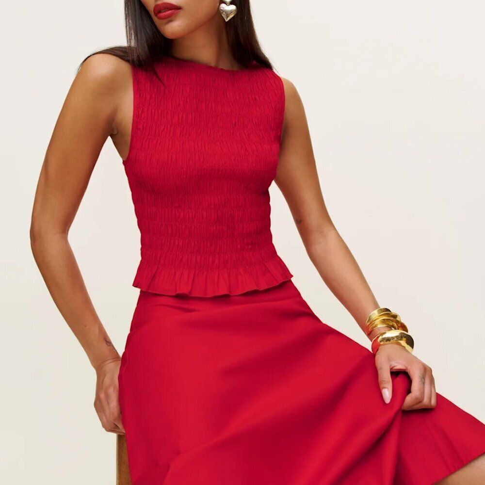 Reformation Laguna Two Piece Red - Size 0 - Picture 2 of 8